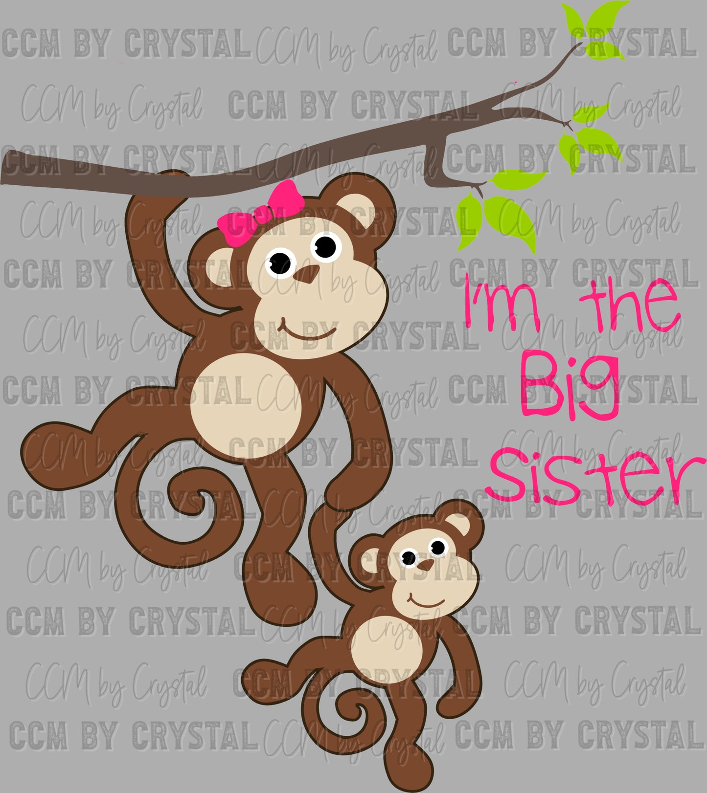 I'm the Big Sister Monkeys Boy Ready to Press Instant Peel DTF Transfers Sublimation Transfers