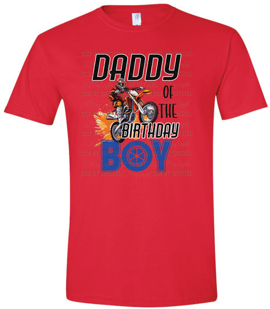 Mommy/Daddy Birthday Boy Motorcycle Red T-Shirt