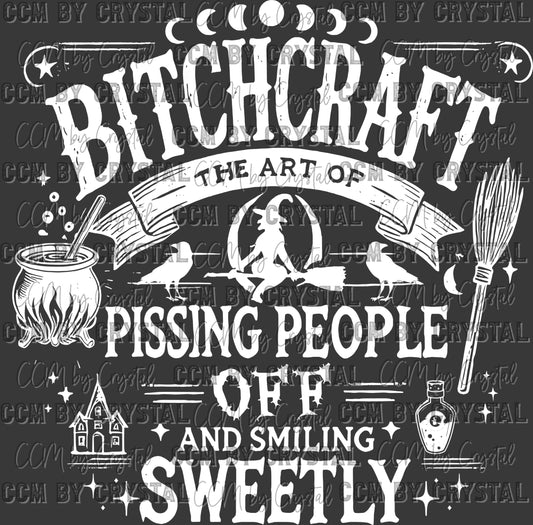 BItchcraft Halloween White Ready to Press Transfer DTF Transfer