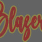 Blazers 2-Color Approximately 11" wide Spangle Transfer