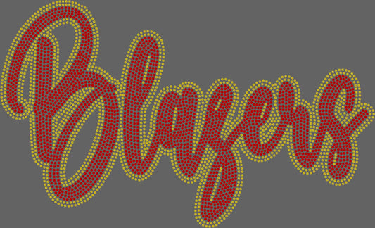 Blazers 2-Color Approximately 11" wide Spangle Transfer