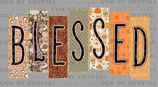 Blessed Fall Thanksgiving Ready to Press Transfer DTF Transfer Sublimation Transfer