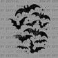 Distressed Black Bats Halloween Ready to Press Transfer DTF Transfer Sublimation Transfer