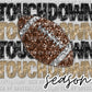 Touchdown Season Black and Gold Football Faux Sequins Faux Embroidery Ready to Press Transfer