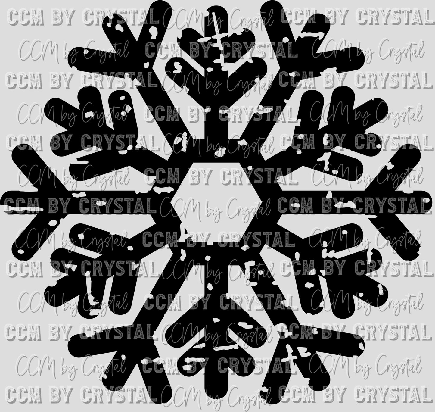 Snowflake Distressed Winter Christmas Ready to Press Transfer