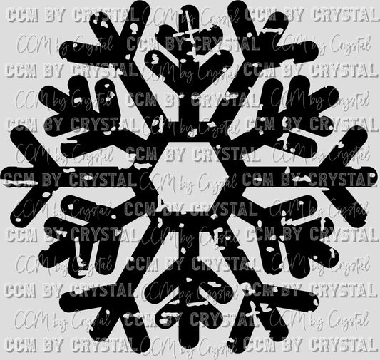Snowflake Distressed Winter Christmas Ready to Press Transfer