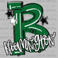 B Bloomington Mascot Green Ready to Press DTF Transfers Sublimation Transfers