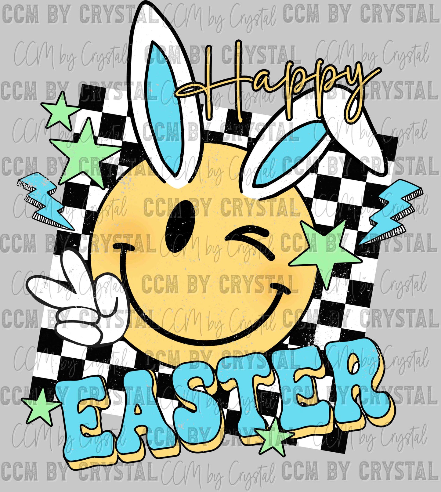 Blue Easter Bunny Ready to Press Transfer