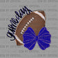 Game Day Football Royal Blue Ready to Press Instant Peel DTF Transfers Sublimation Transfers