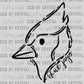 Blue Jays Mascot Doodle Ready to Press Transfer DTF Transfer Sublimation Transfer