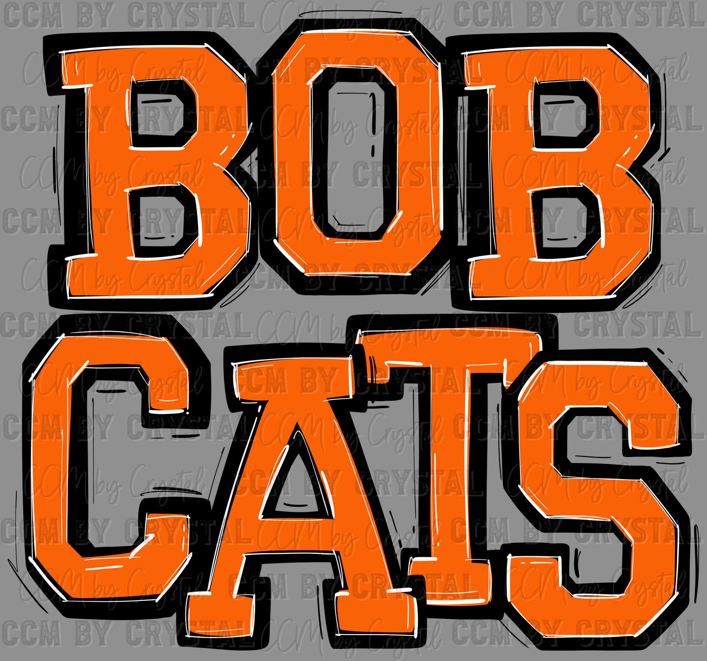 Bobcats Orange Mascot Sports Ready to Press Transfer DTF Transfer Sublimation Transfer