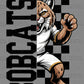 Bobcats Checkered Sports Mascot Ready to Press Transfer DTF Transfer Sublimation Transfer