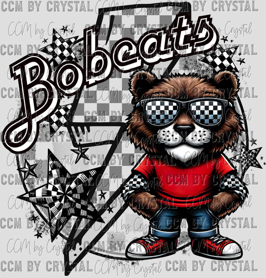 Bobcats Mascot Ready to Press Transfer DTF Transfer Sublimation Transfer