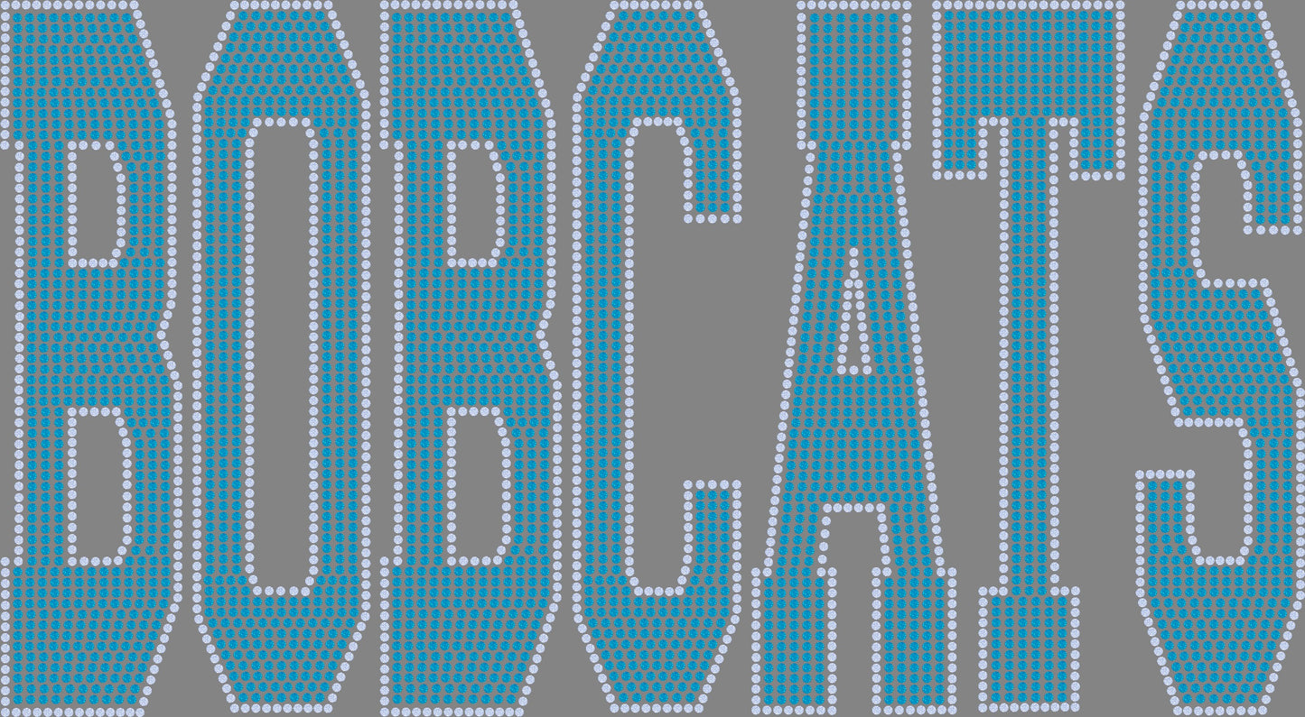 Bobcats 2-Color Approximately 11" wide X 6" Spangle Transfer