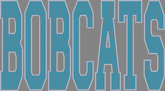 Bobcats 2-Color Approximately 11" wide X 6" Spangle Transfer