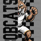 Bobcats Grunge Checkered Sports Mascot Ready to Press Transfer DTF Transfer Sublimation Transfer