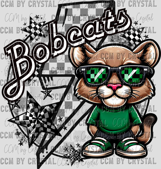Bobcats Mascot Ready to Press Transfer DTF Transfer Sublimation Transfer