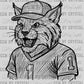 Bobcats Wildcats Mascot Sketch Ready to Press Transfer DTF Transfer Sublimation Transfer