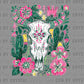 Boho Cow Skull Western Ready to Press Transfer DTF Transfer Sublimation Transfer