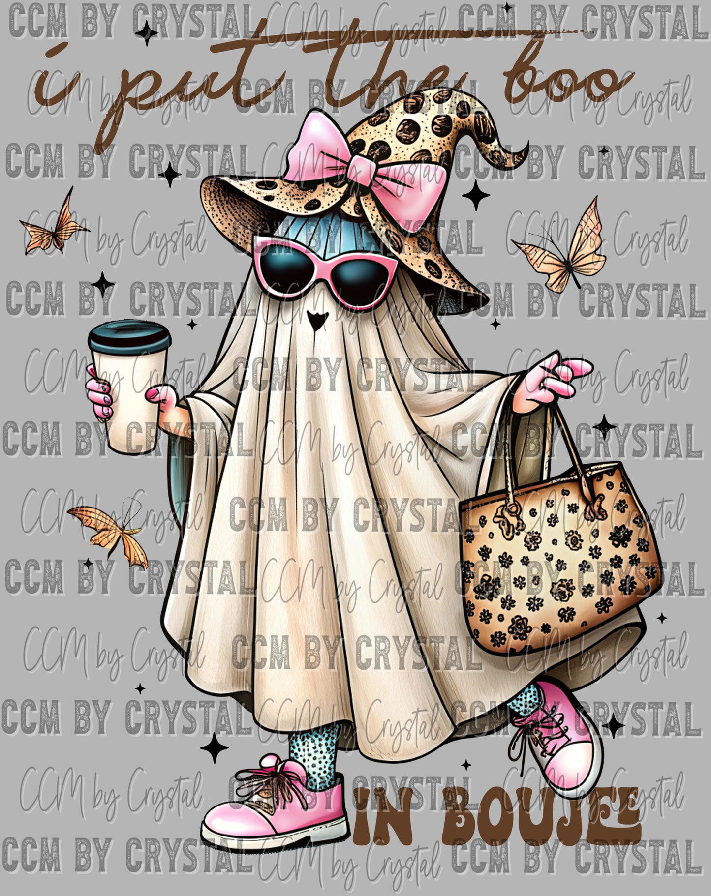 I Put The Boo in Boujee Halloween Ghost Ready to Press Transfer DTF Transfer Sublimation Transfer