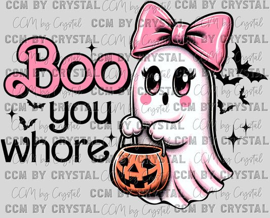 Boo Ghost Halloween Ready to Press Transfer DTF Transfer Sublimation Transfer