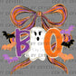 Boo Bow Halloween Ghost Ready to Press Transfer DTF Transfer Sublimation Transfer