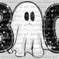 Boo Ghost Faux Embroidery Faux Sequins Halloween Fall Ready to Press Transfer