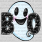 Boo Ghost Faux Embroidery Faux Sequins Halloween Fall Ready to Press Transfer