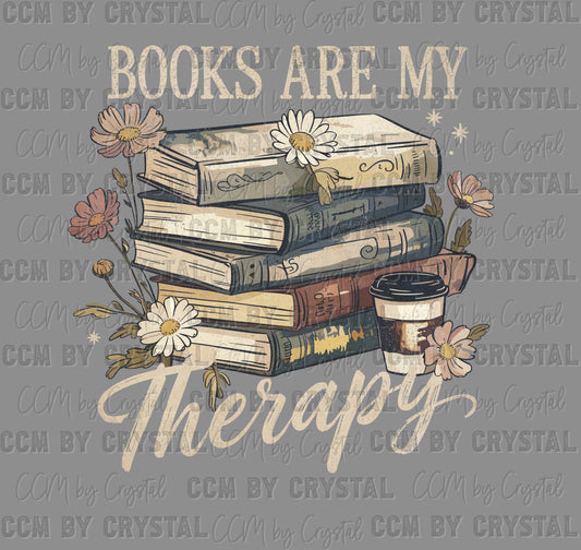Books are my Therapy Light Ready to Press Instant Peel DTF Transfers Sublimation Transfers