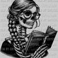 Living Life One Chapter at a Time Pocket Reading Books Skellie Skeleton Ready to Press DTF Transfer Sublimation Transfer