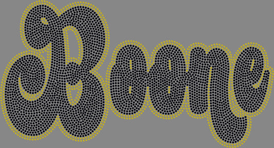 Boone Approximately 11" wide Spangle Transfer