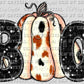 Boo Pumpkin Halloween Fall Faux Sequins Faux Embroidery Ready to Press Transfer