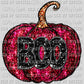 Boo Pumpkin Faux Embroidery Faux Sequins Halloween Fall Ready to Press Transfer
