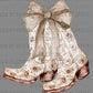 White Cowgirl Boots Ready to Press Transfer DTF Transfer