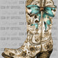 Cowboy Boot Turquoise Western Ready to Press Transfer DTF Transfer Sublimation Transfer