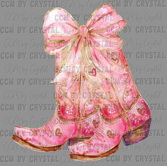Cowgirl Boots Valentines Day Ready to Press Transfer DTF Transfer Sublimation Transfer