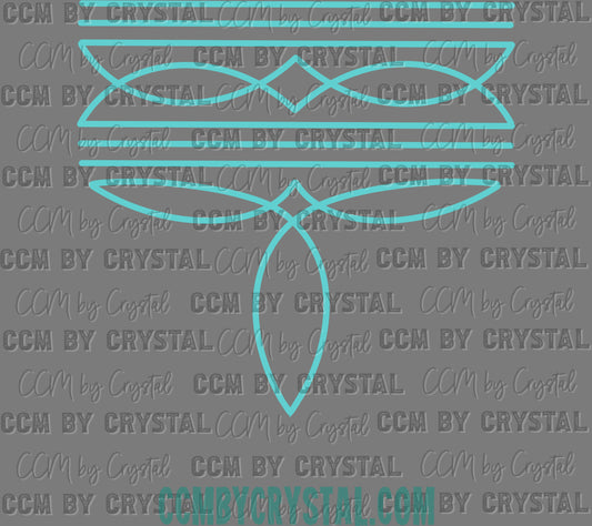 Western Boot Stitch Ready to Press Transfer DTF Transfer Sublimation Transfer