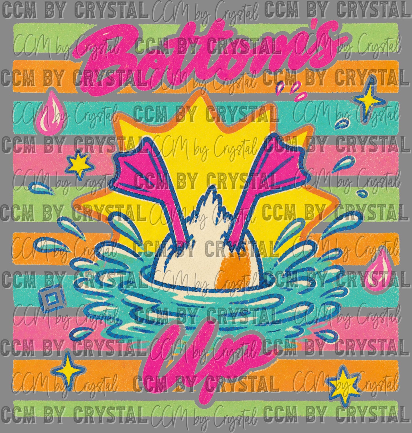 Bottoms Up Summertime Ready to Press DTF Transfers Sublimation Transfers