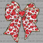 Valentines Day Bow with Hearts Ready to Press Transfer DTF Transfer Sublimation Transfer