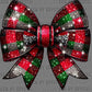 Christmas Plaid Bow Faux Glitter Ready to Press Transfer DTF Transfer Sublimation Transfer