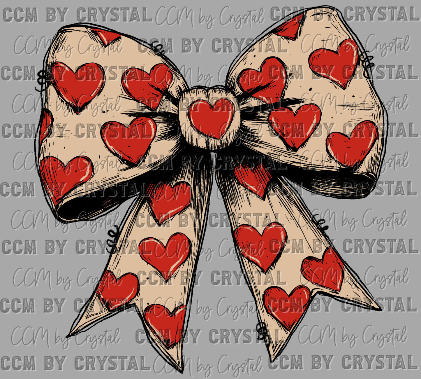 Valentines Day Heart Bow Ready to Press Transfer DTF Transfer Sublimation Transfer