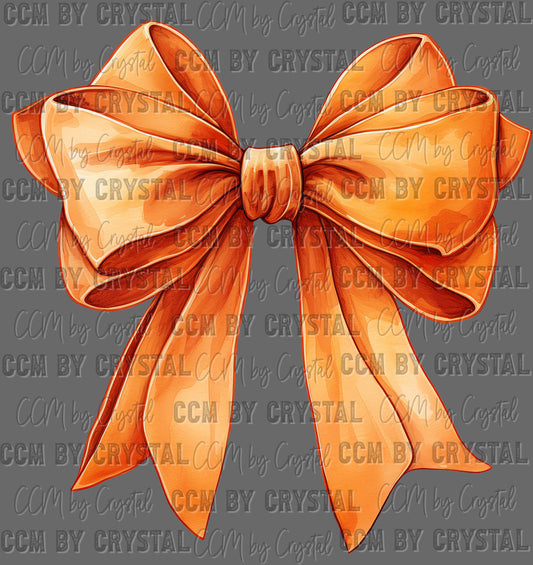 Orange Bow Ready to Press Transfer DTF Transfer Sublimation Transfer