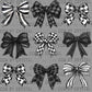 Checkered Bow Coquette Ready to Press Transfer DTF Transfer Sublimation Transfer