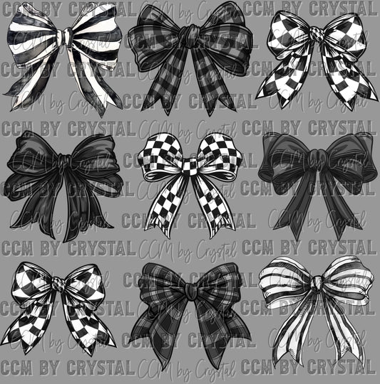 Checkered Bow Coquette Ready to Press Transfer DTF Transfer Sublimation Transfer