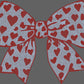 Bow with Hearts 2-Color Approximately 9" wide Spangle Transfer