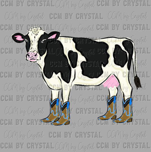 Boy Cow Boots Ask me About My Cow Ready to Press DTF Transfers Sublimation Transfers