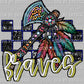 Braves mascot Faux Rhinestones Effect Ready to Press Transfer DTF Transfer Sublimation Transfer