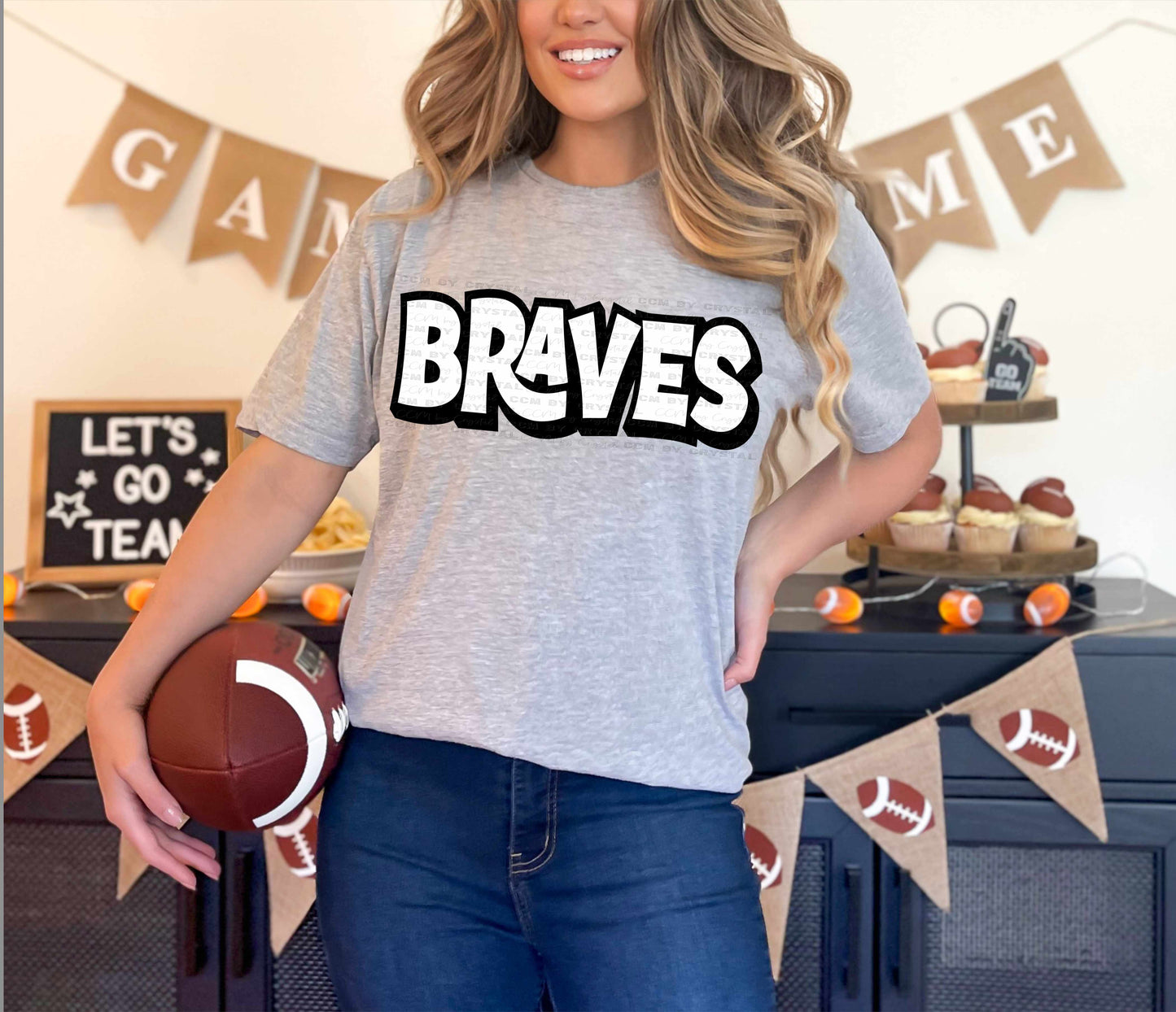 Braves Mascot Sports Ready to Press Transfer DTF Transfer Sublimation Transfer