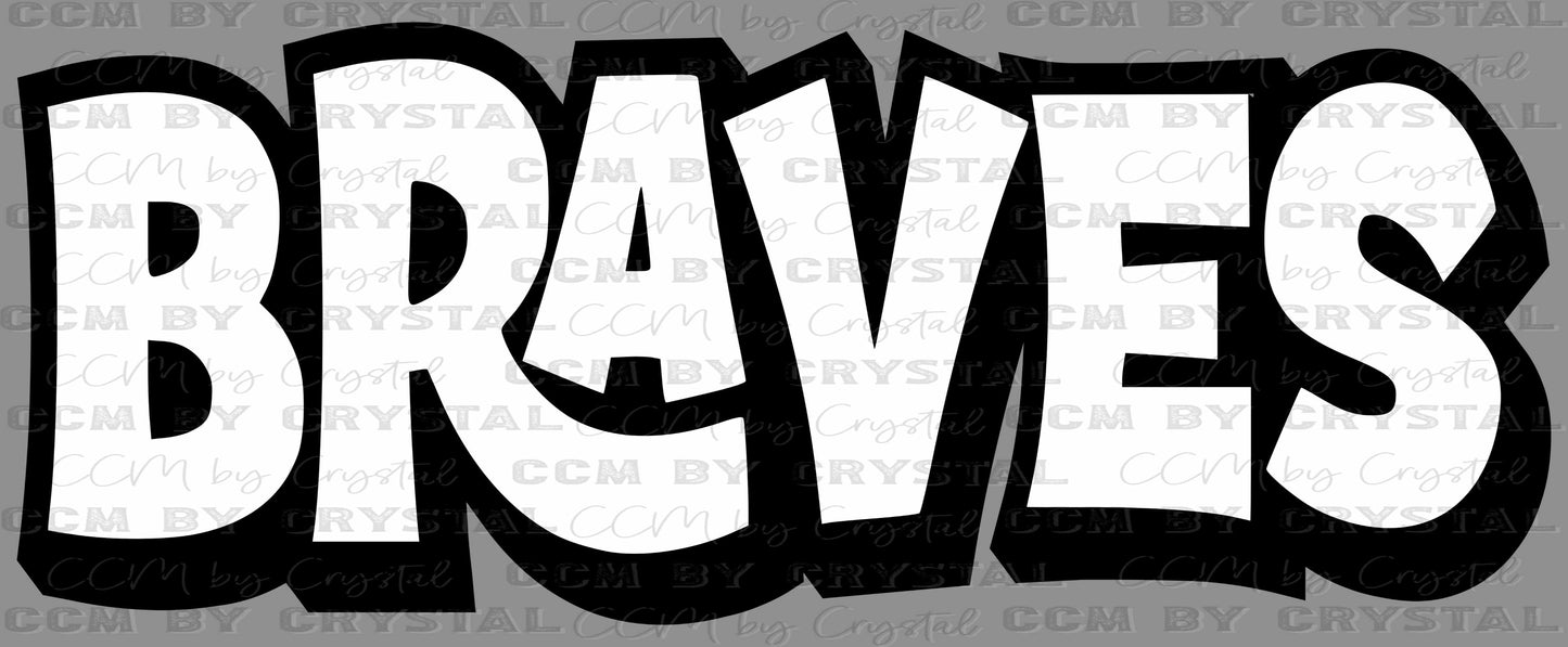 Braves Mascot Sports Ready to Press Transfer DTF Transfer Sublimation Transfer