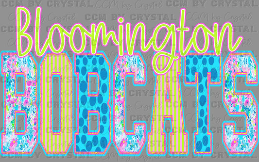 Bloomington Bobcats Bright Ready to Press DTF Transfers Sublimation Transfers